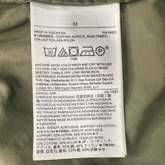 Gap Cinch Waist Utility Field Jacket Pockets Water Resistant Khaki size Medium - Picture 12 of 13